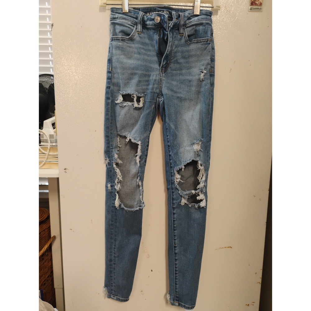 American‎ Eagle Next Level Stretch Distressed Jegging Sz 0